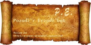 Pozsár Erzsébet névjegykártya