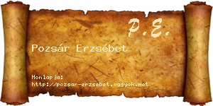 Pozsár Erzsébet névjegykártya
