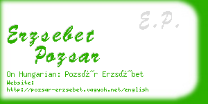 erzsebet pozsar business card